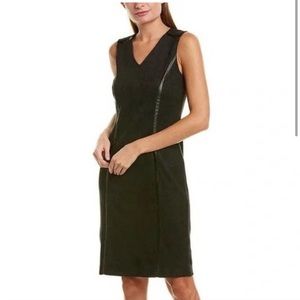 J. McLaughlin Black Faux Suede Dominique Sleeveless Sheath Dress
